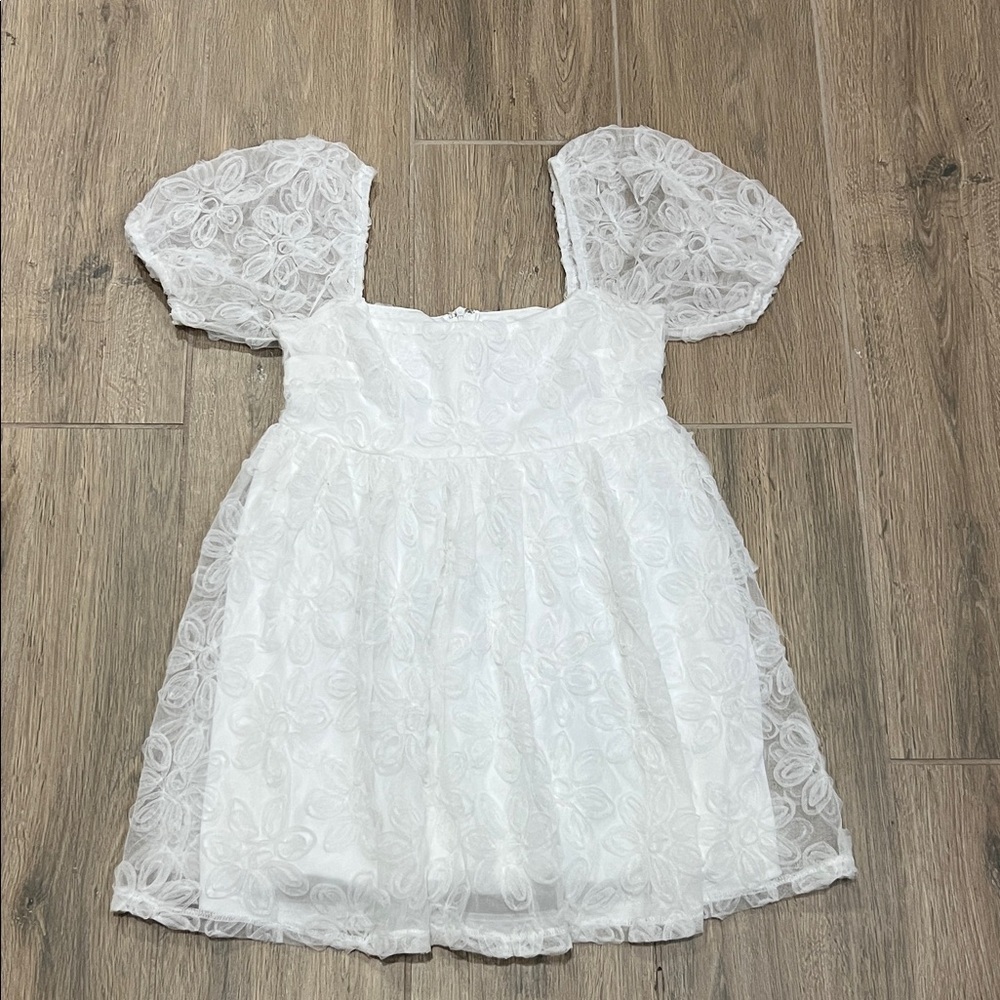 Le Lis White Floral Lace Dress Short Homecoming Hoco Wedding Reception Mini - Picture 14 of 14